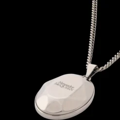ALEXANDER MCQUEEN Collier pendentif The Faceted Stone laiton argent antique