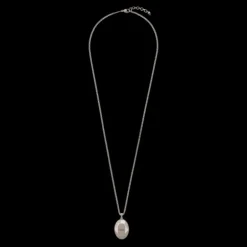 ALEXANDER MCQUEEN Collier pendentif The Faceted Stone laiton argent antique