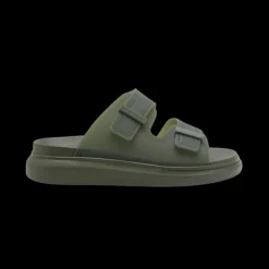 ALEXANDER MCQUEEN Sandales Hybrid à boucles caoutchouc Kaki