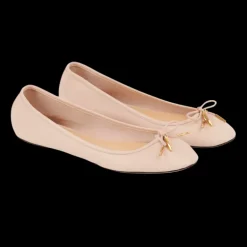 Ballerine CHLOE Iris cuir brillant beige rosé nœud charm banane