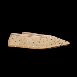 Ballerine plate KHAITE Marcy flat beige cristaux swarovski