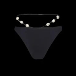 Bas MAGDA BUTRYM maillot de bain taille haute noir perles lien à nouer