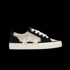 Basket basse AMIRI Sunset Skate Low cuir noir daim beige étoiles