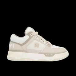 Basket Sneaker AMIRI MA-1 cuir beige blanc logo imprimé