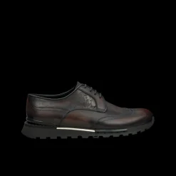 Basket Sneaker BERLUTI Fast Track Cuir Scritto charcoal brown