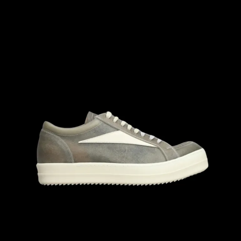 Basket Sneaker RICK OWENS Vintage transparent leather cuir vintage gris