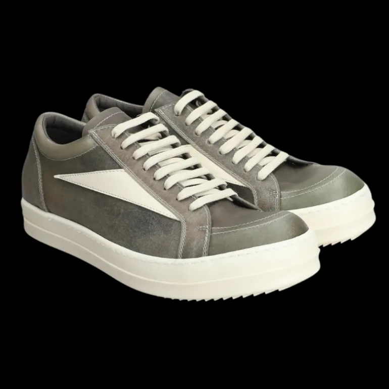 Basket Sneaker RICK OWENS Vintage transparent leather cuir vintage gris