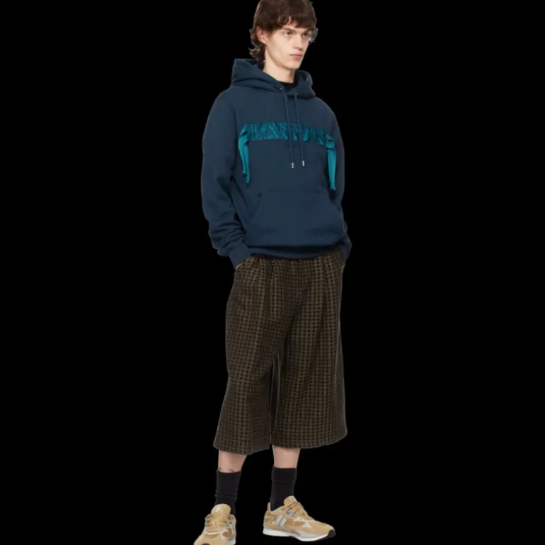 Baskets à lacets LANVIN Meteor cuir mesh camel bleu