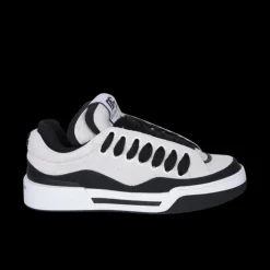 Baskets basses DOLCE & GABBANA New Roma bi matière cuir blanc noir