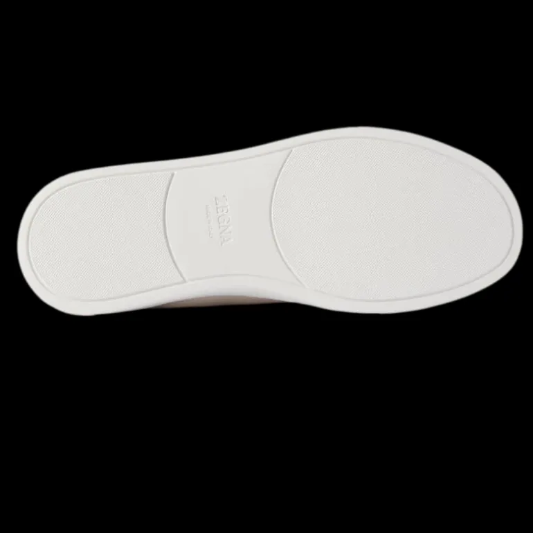 baskets basses ZEGNA Triple Stitch™ cuir grainé crème intérieur shearling