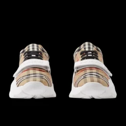 Baskets BURBERRY New Regis à carreaux daim cuir check beige archive