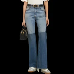 Baskets CHLOE Kick cuir blanc bleu ciel semelle beige