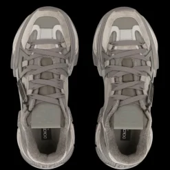 Baskets DOLCE & GABBANA Airmaster nylon daim cuir veau gris