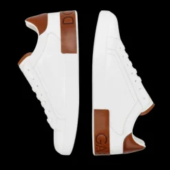 Baskets DOLCE & GABBANA Portofino cuir veau blanc talon camel DG