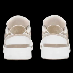 Baskets DOLCE & GABBANA New Roma bi matière cuir veau blanc daim beige