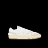 Baskets LANVIN Clay cuir mesh blanc beige logo JL