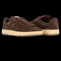 Baskets LANVIN Curb Lite daim marron semelle beige