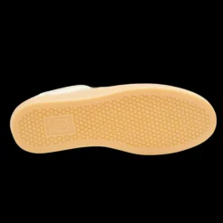 Baskets MONCLER x PALM ANGELS Monaco 2 toile daim beige bande