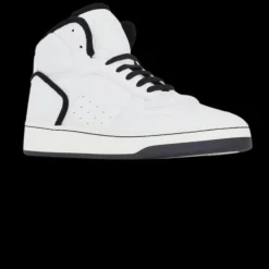 baskets montantes SAINT LAURENT SL/80 cuir lisse grainé blanc noir