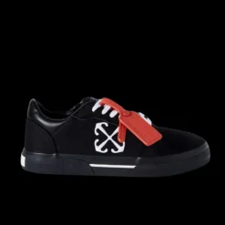 Baskets OFF WHITE New Low Vulcanized Canvas noir logo flèche blanc