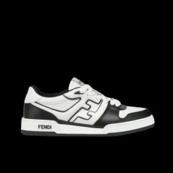 Baskets Sneakers FENDI Match cuir blanc noir FF