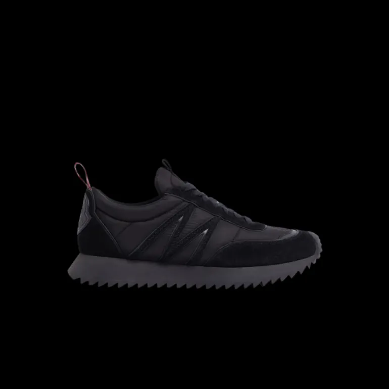 Baskets Sneakers MONCLER Pacey nylon daim noir logo talon