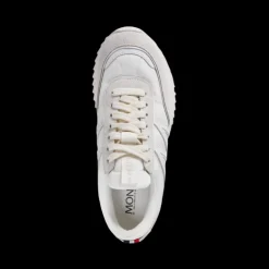 Baskets Sneakers MONCLER Pacey nylon daim blanc logo talon