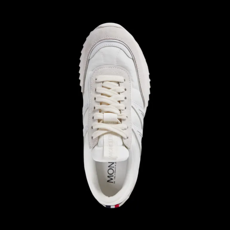 Baskets Sneakers MONCLER Pacey nylon daim blanc logo talon