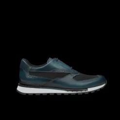 BERLUTI Sneaker Fast Track Cuir Venezia Nylon steel blue