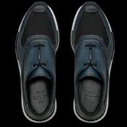 BERLUTI Sneaker Fast Track Cuir Venezia Nylon steel blue