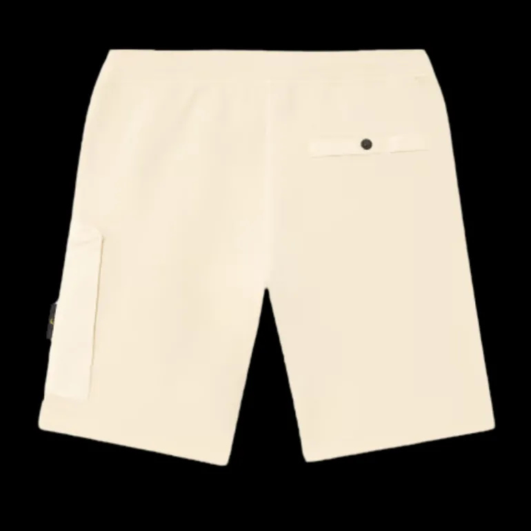 Bermuda cargo STONE ISLAND molleton coton sable poche zippée