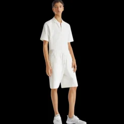 Bermuda FENDI taille élastique cordon de serrage coton blanc FF