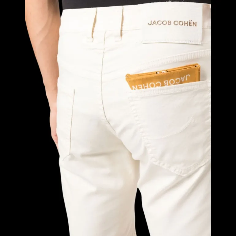 Bermuda JACOB COHEN Nicolas coton stretch crème 5 poches
