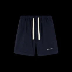 Bermuda PALM ANGELS coton bleu marine logo brodé