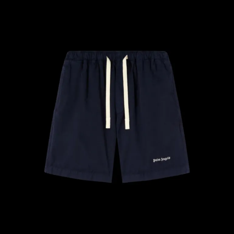 Bermuda PALM ANGELS coton bleu marine logo brodé