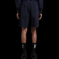 Bermuda PALM ANGELS coton bleu marine logo brodé