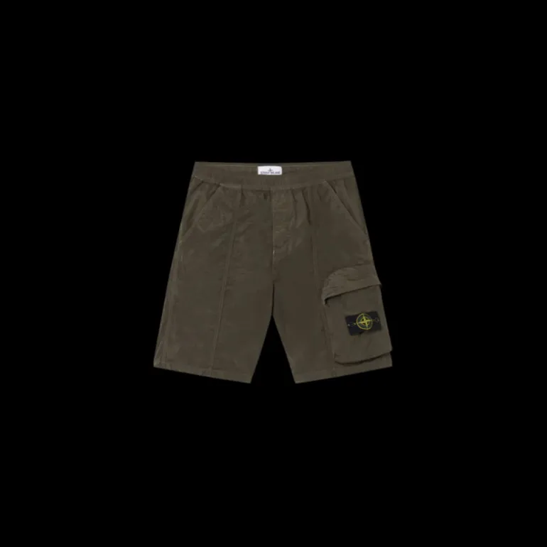 Bermuda STONE ISLAND cargo nylon métal Econyl kaki