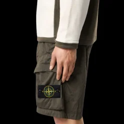 Bermuda STONE ISLAND cargo nylon métal Econyl kaki