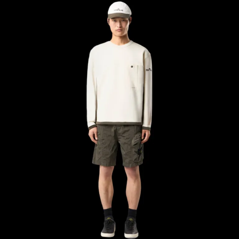 Bermuda STONE ISLAND cargo nylon métal Econyl kaki