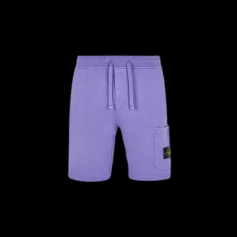 Bermuda STONE ISLAND molleton coton flammé plame