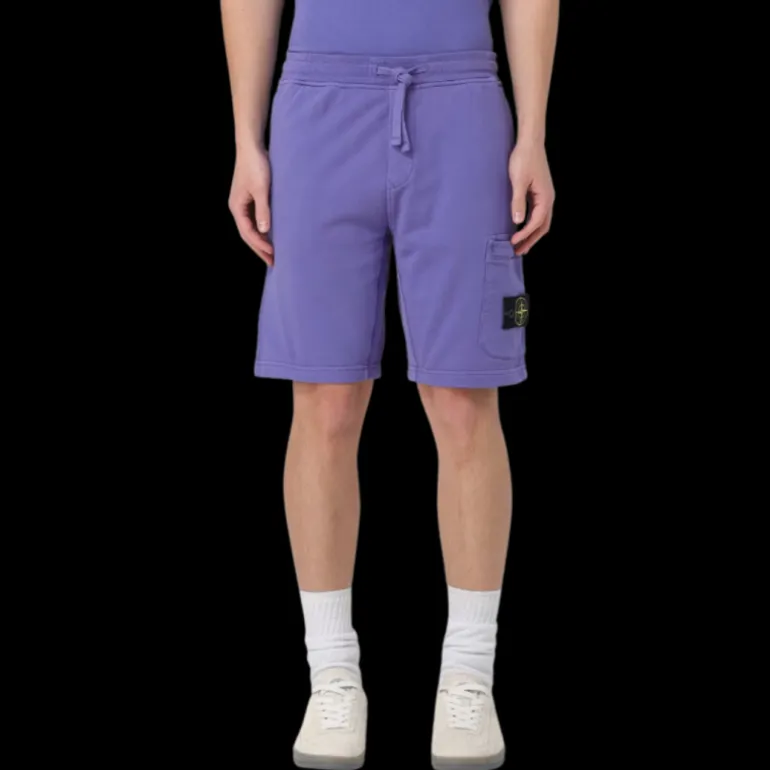 Bermuda STONE ISLAND molleton coton flammé plame