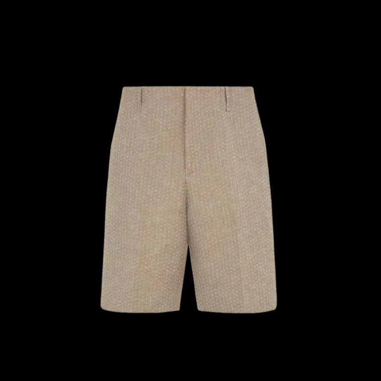 Bermuda tailleur FENDI laine polaire beige surpiqures