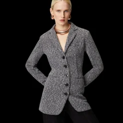 Blazer long MISSONI en coton mélangé noir blanc