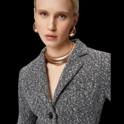 Blazer long MISSONI en coton mélangé noir blanc