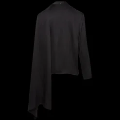 blouse MAGDA BUTRYM col rond soie noir drapé col effet cape