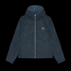 Blouson à capuche BERLUTI Scritto bleu marine Plaque cuir marron