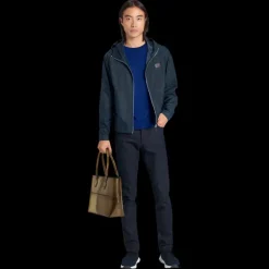 Blouson à capuche BERLUTI Scritto bleu marine Plaque cuir marron