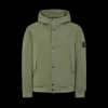 Blouson à capuche STONE ISLAND coton kaki Softshell bouton pression