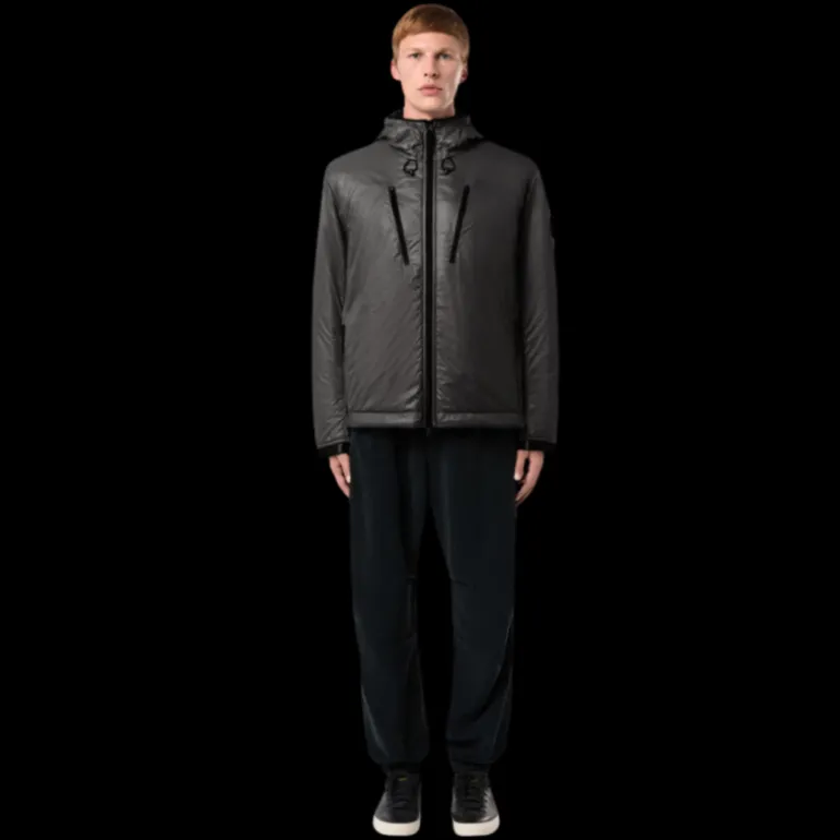Blouson à capuche STONE ISLAND nylon recyclé noir Pertex