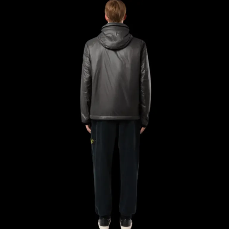 Blouson à capuche STONE ISLAND nylon recyclé noir Pertex